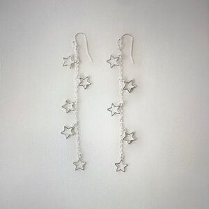 Silver Star Dangle Earrings